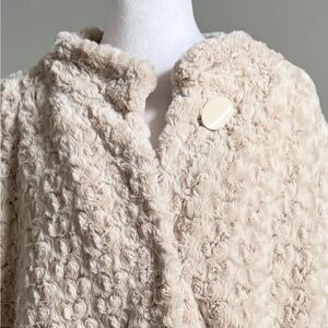 Dennis Basso Cream Faux Fur Teddy Jacket 2X